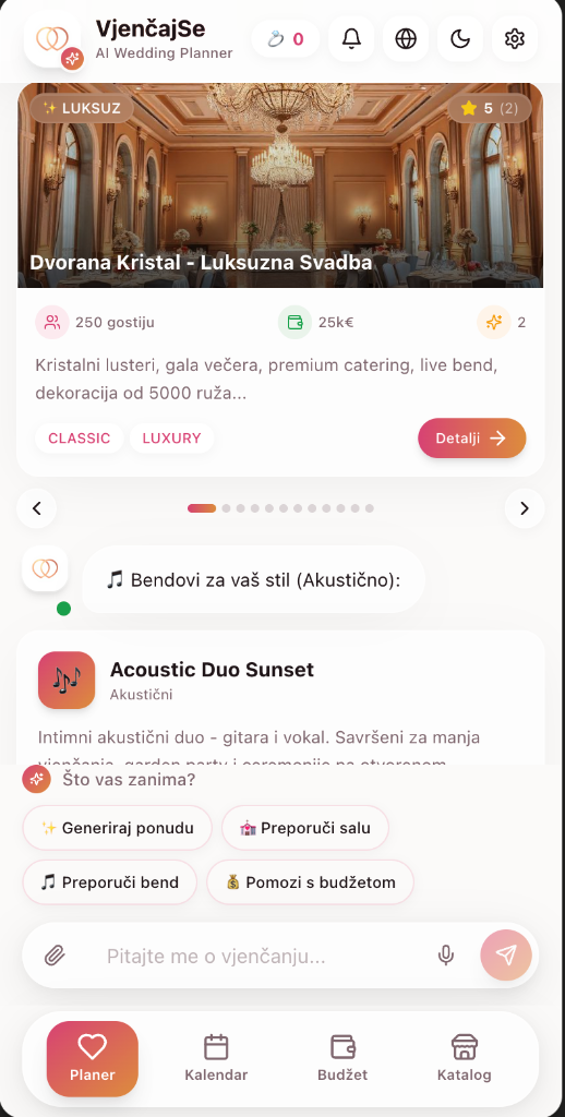 VjenčajSe unzoomed mobile UI